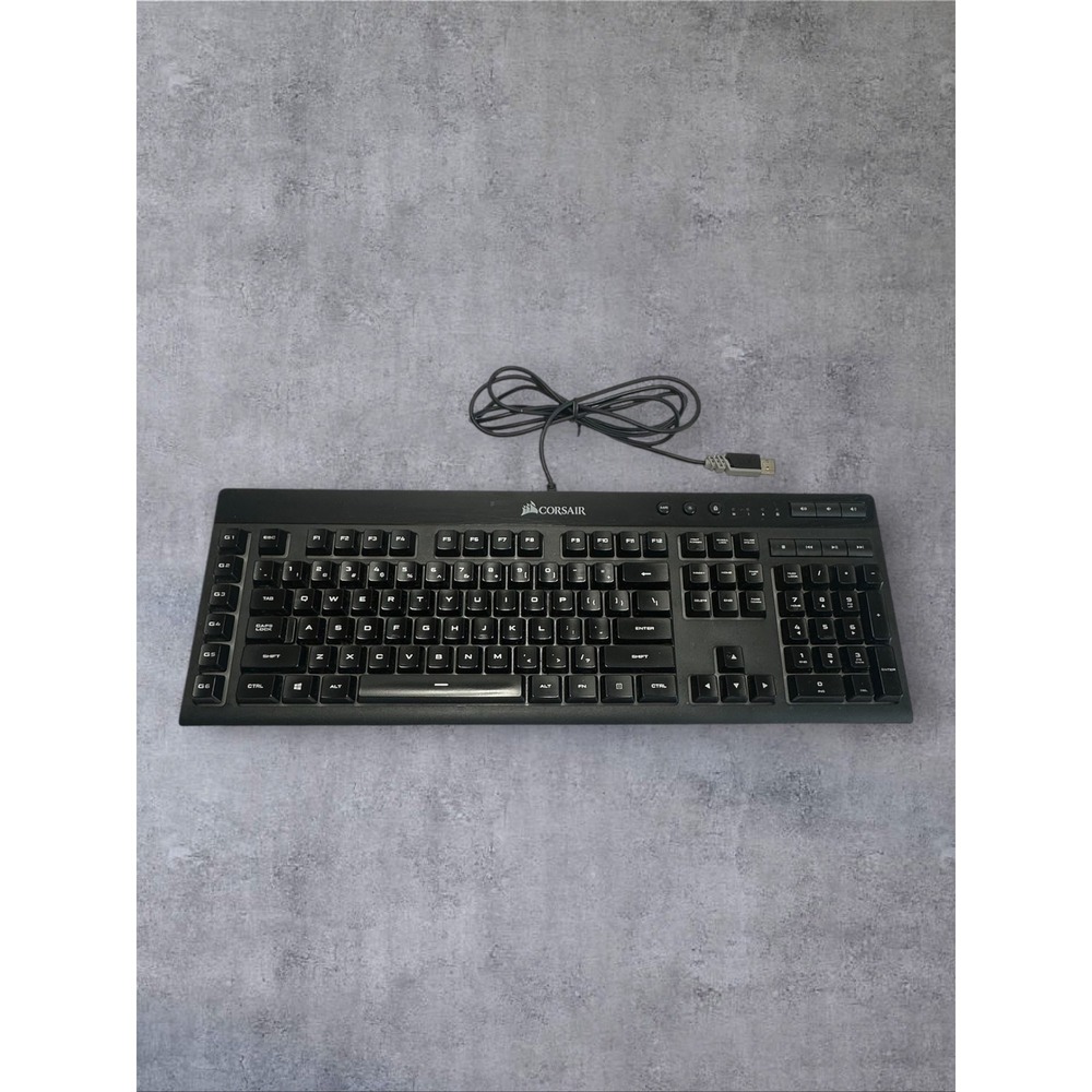 Corsair K55 RGB Gaming Keyboard Full Size Black Programmable Macro Keys-READ